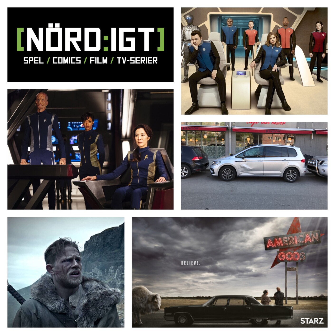 187. Den med Star Trek Discovery och The Orville-trailers, King Arthur och American Gods episode artwork