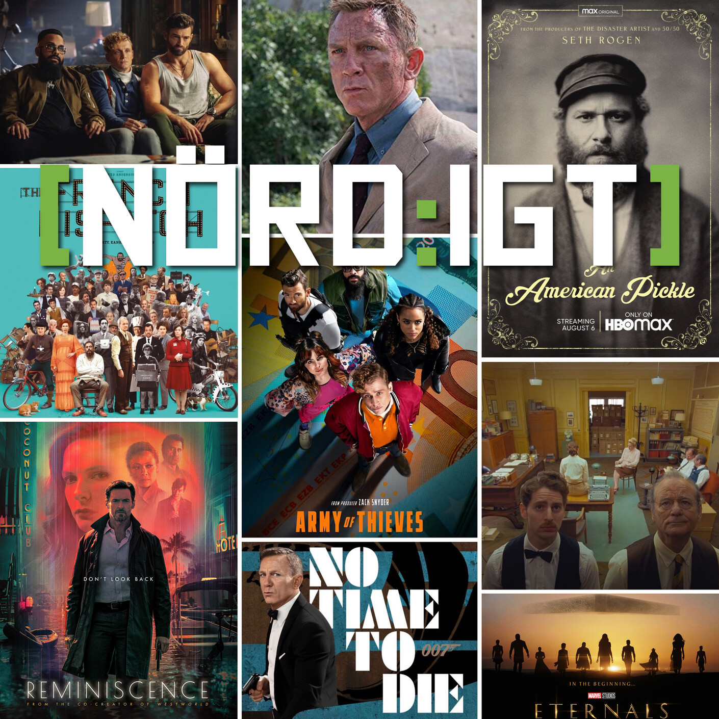 347. Den om An American Pickle, Reminiscence, Army of Thieves, Eternals, The French Dispatch och No Time to Die episode artwork