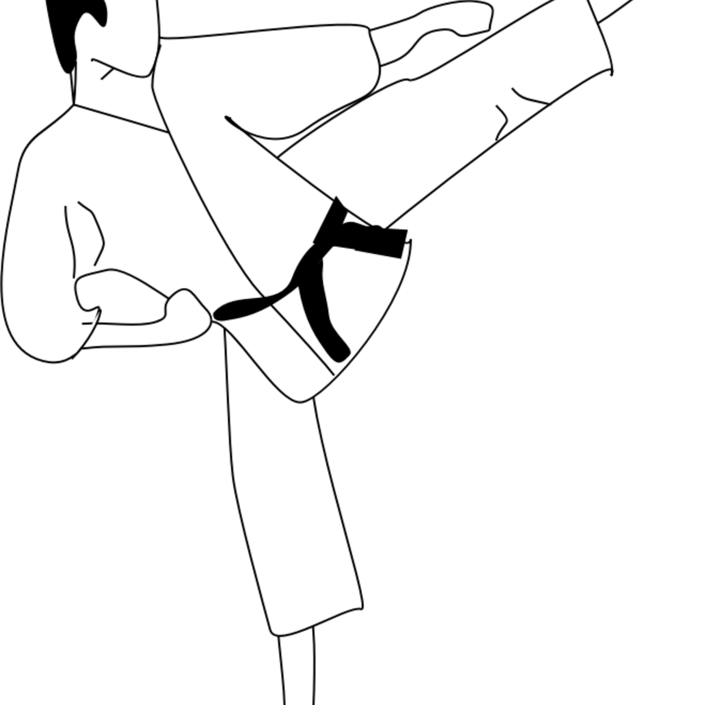 Slyngeln Karate Kid, landskap och teckning
