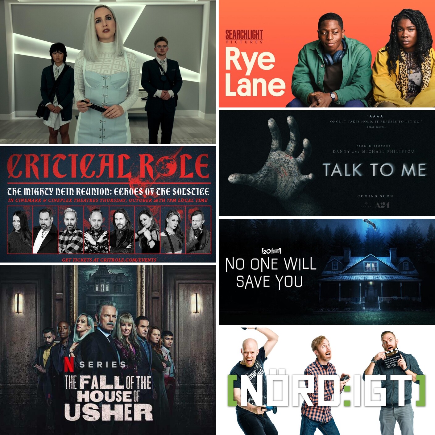 423. Den med The Fall of the House of Usher, Rye Lane, Talk to Me, No One Will Save You och Critical Role The Mighty Nein Reunion: Echoes of the Solstice episode artwork