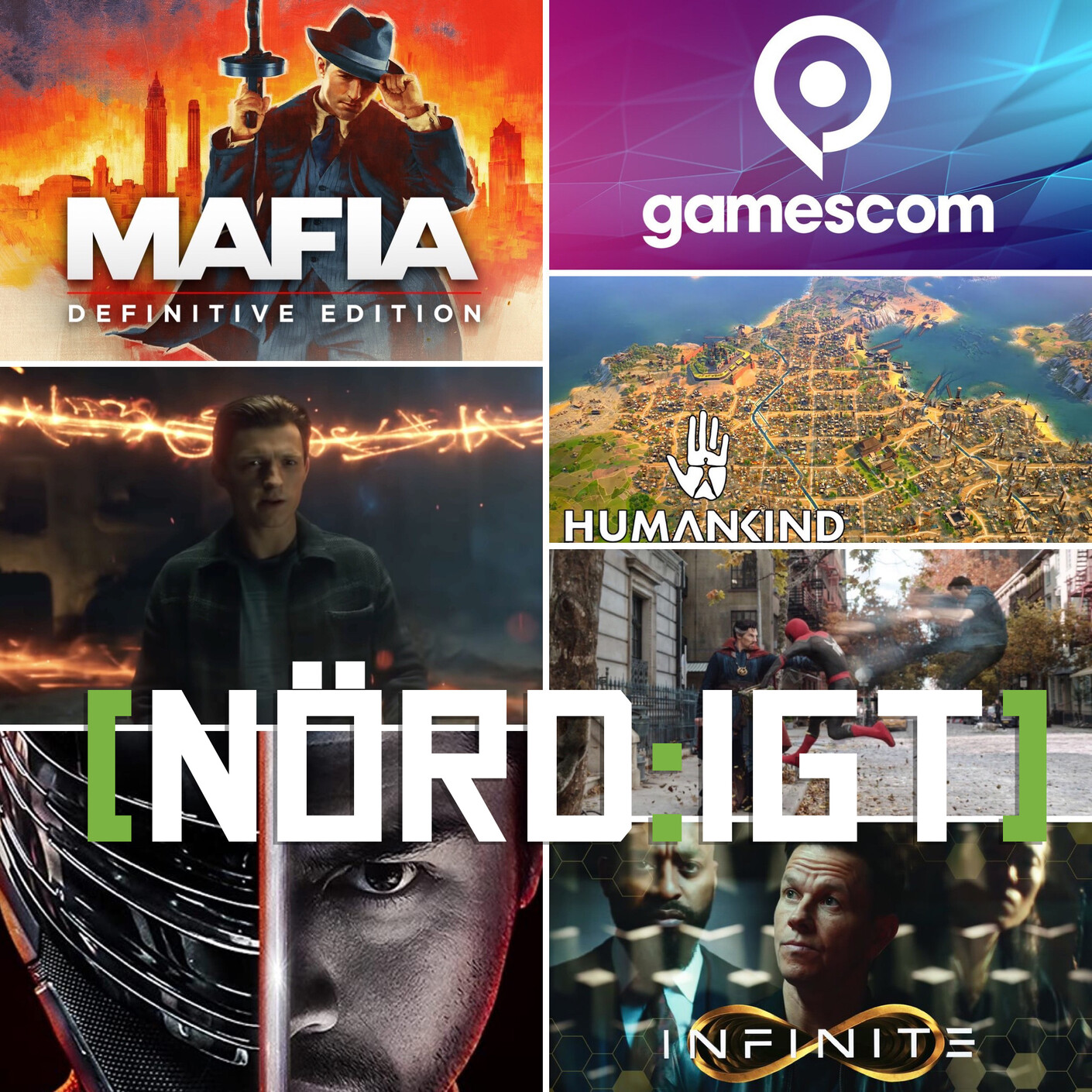 337. Den om Gamescom, Spider-Man No Way Home-trailern, Infinite, Snake Eyes, Mafia Definite Edition och Humankind episode artwork