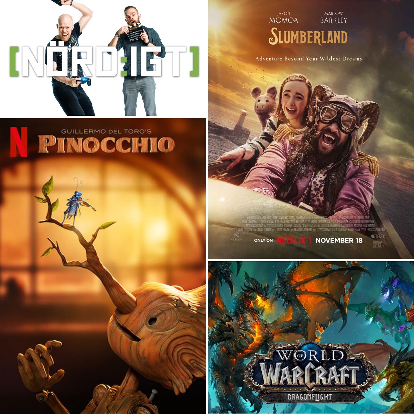 391. Den om Slumberland, Guillermo del Toro's Pinocchio och World of Warcraft: Dragonflight episode artwork