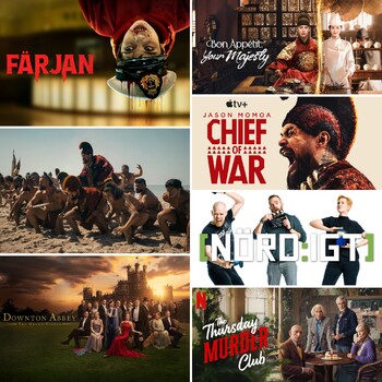 Nördigt - Den med Downton Abbey: The Grand Finale, Chief of War, Bon Appétit, Your Majesty, The Thursday Murder Club och SVTs Färjan