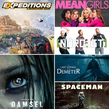 Nördigt - Den med Spaceman, Damsel, The Last Voyage of the Demeter, Mean Girls samt Expeditions: A MudRunner Game